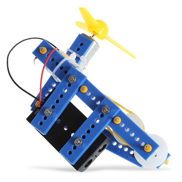 PXWG DIY Plastic 3D Jigsaw Fan Style Electric Powered Toy - multicolore 