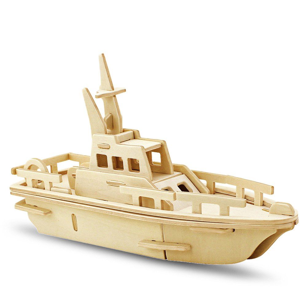 

Robotime Yacht 3D Wooden Puzzle Environmental Assemble Toy Educational Game, Wood