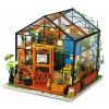 Ensemble de salle de fleur en bois de maison de poupée avec mobilier lumineux LED Bricolage de jouet artisanal - multicolore 