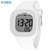 Synoke 66896 Colorful Lights LED Sports Watch Water Resistance with Day Date Alarm Stopwatch Function - Blanc 