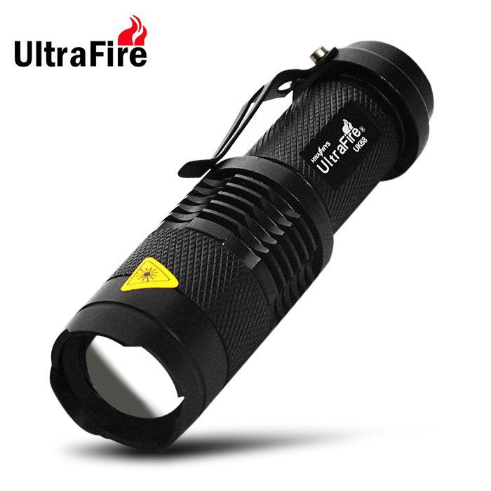 

Ultrafire UK - 68 Cree Q5 300Lm 3 Modes Waterproof LED Flashlight Torch with Adjustable Focus, White