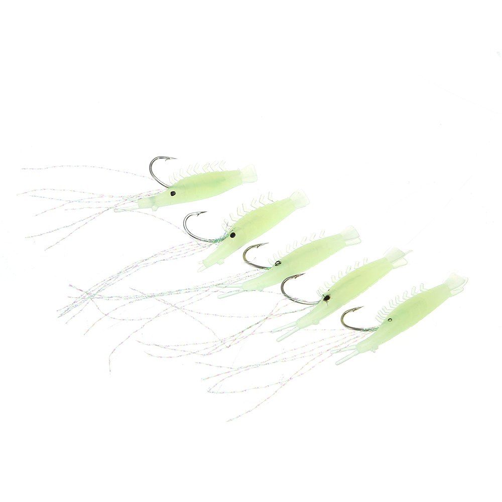 

5 in 1 108cm Ultra-realistic Sabiki Rigs Fishing Lure Fishhook, Green