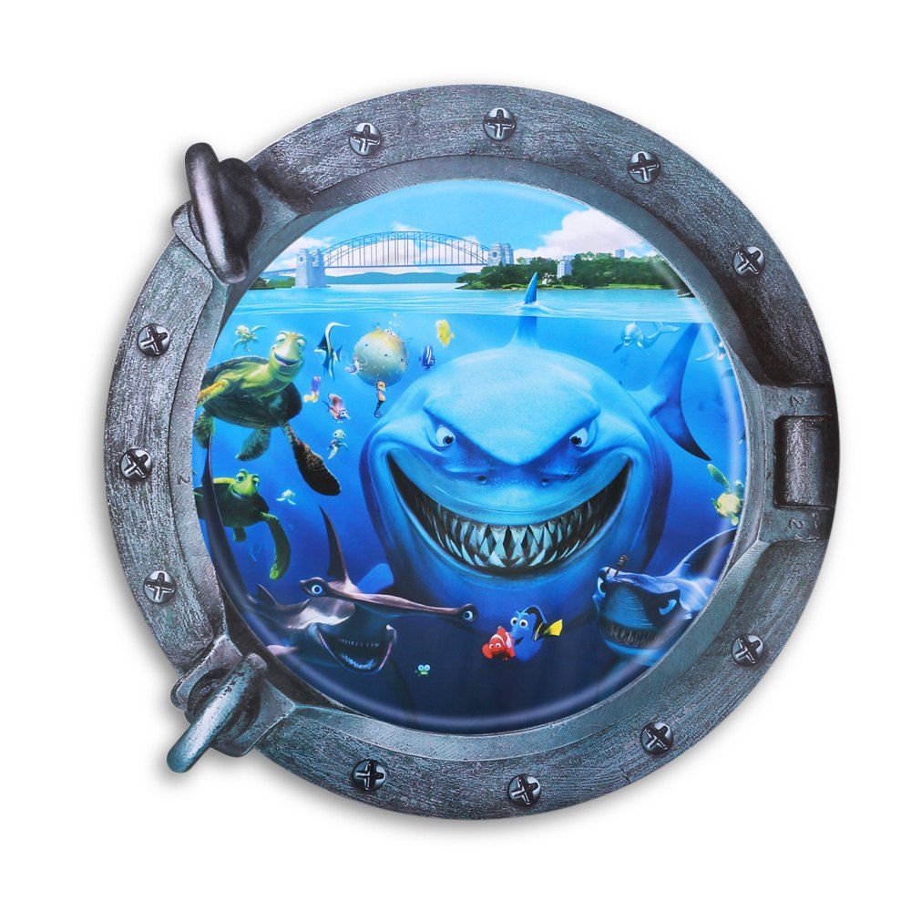 

3D Underwater World and Shark Style Removable PVC Wall Stickers Colorful Room Window Decoration, Blue