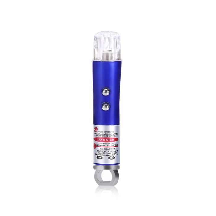 

3-in-1 Red Laser Light Pointer Colorful LED Flashlight Torch Keychain/Keyring, Colormix