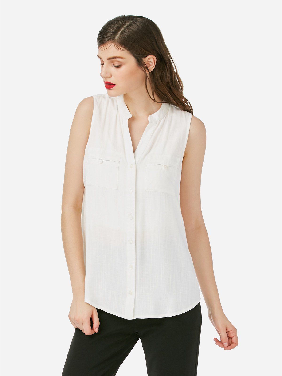 

ZAN.STYLE Sleeveless Blouse, White