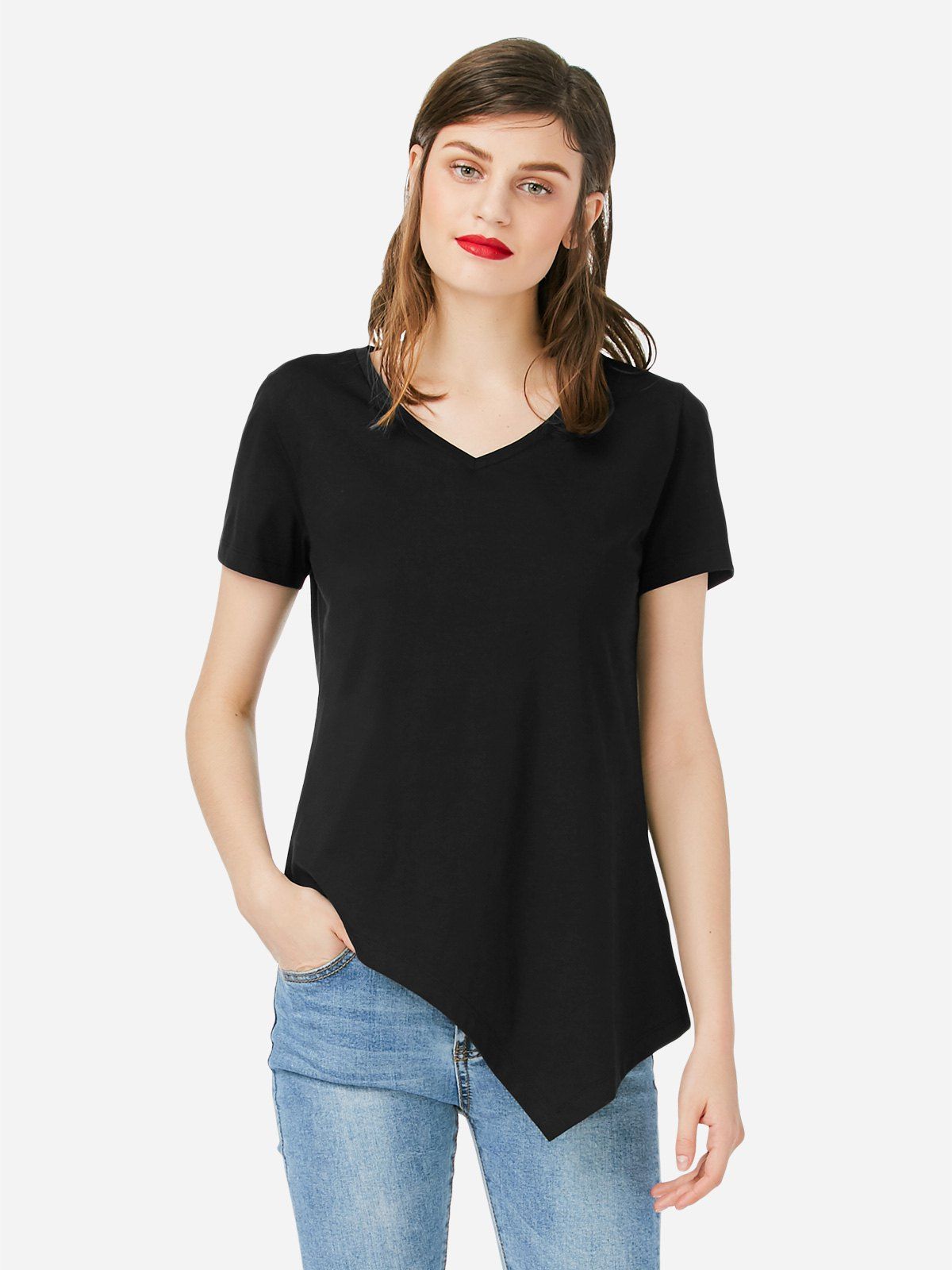 Asymmetric hem t shirt