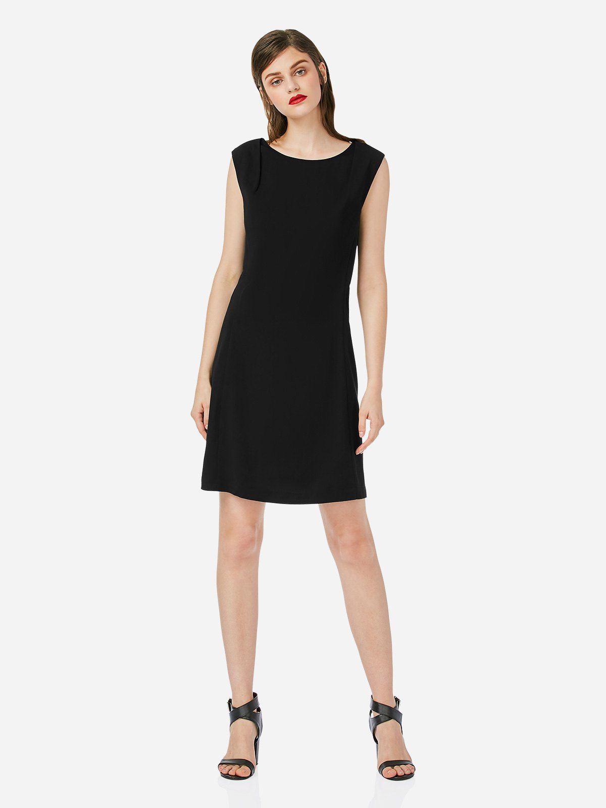 

A-line Sleeveless Dress, Black