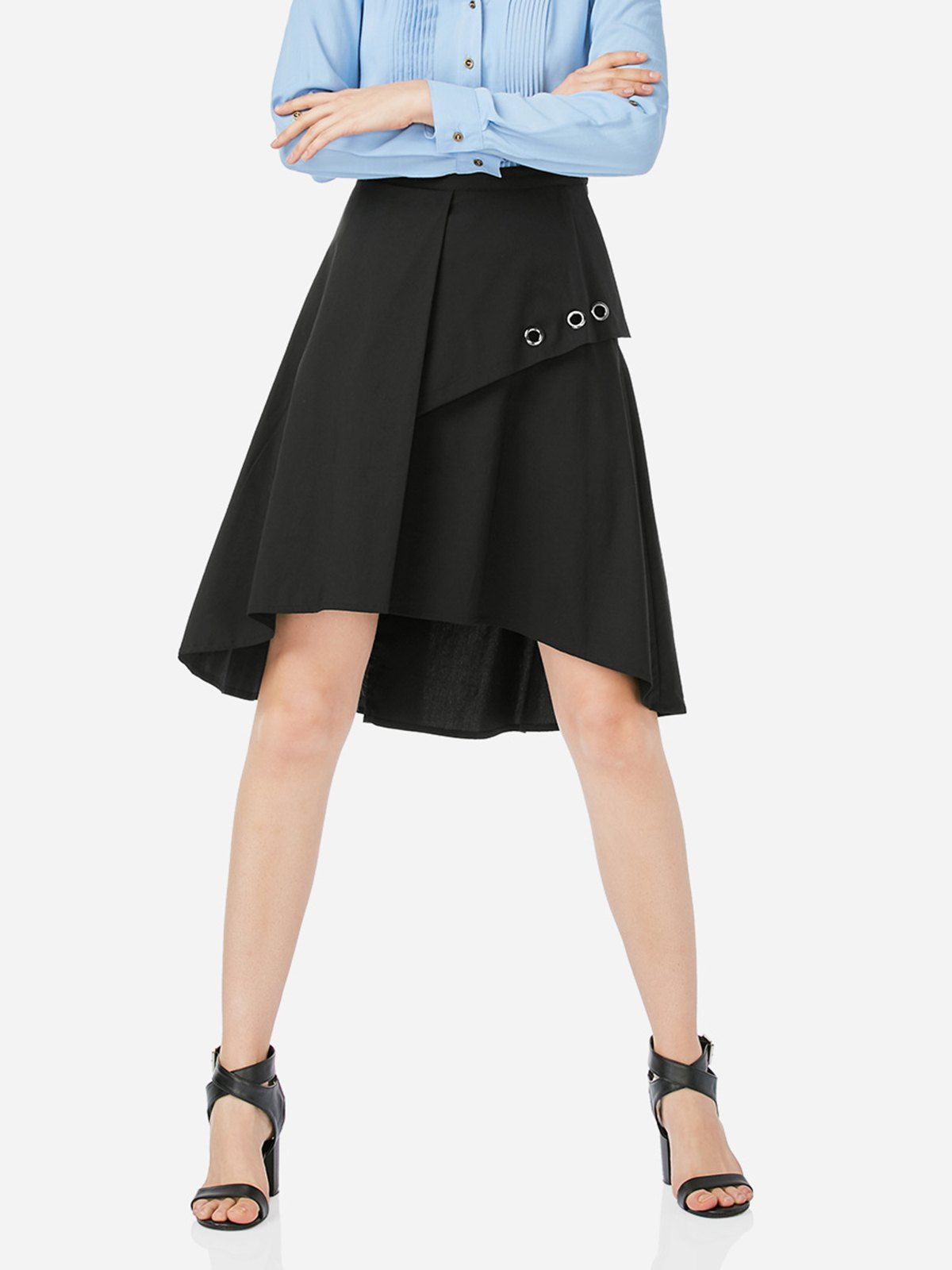 

ZAN.STYLE Short A Line Skirt, Black