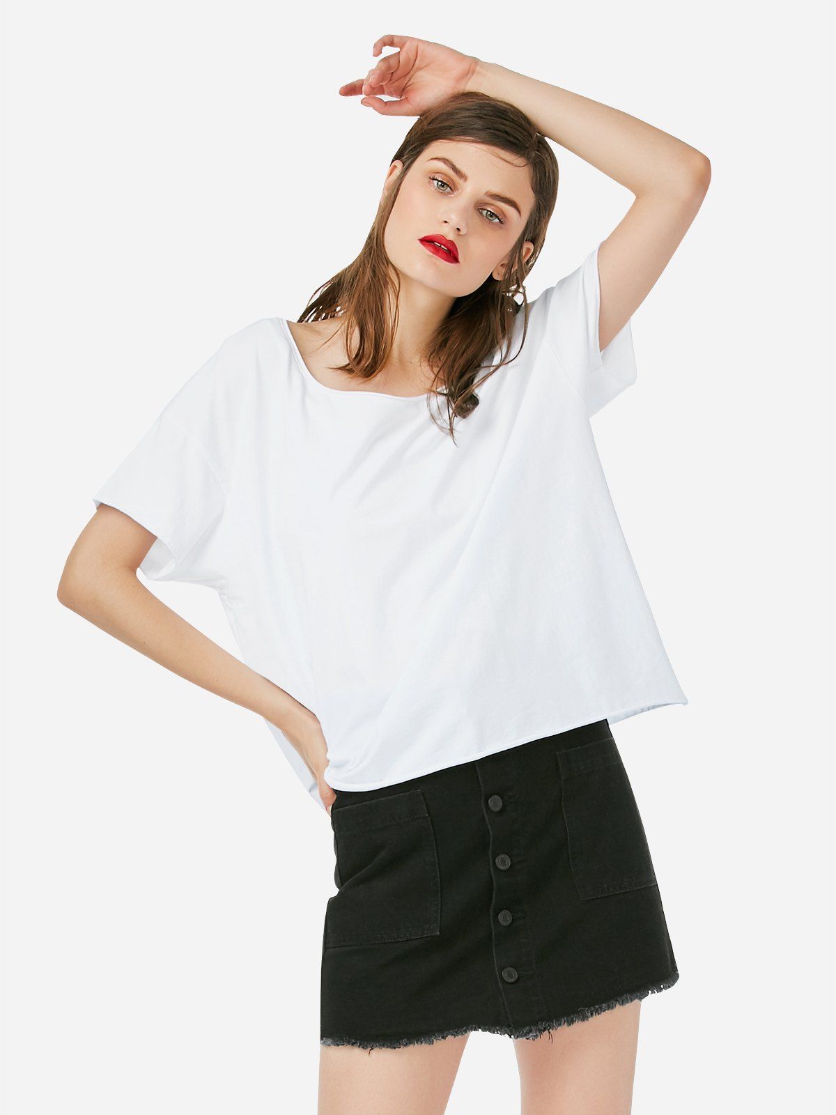 

ZAN.STYLE Box Cut T-shirt, White