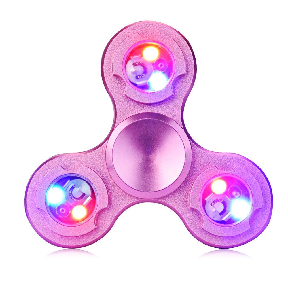 

Three-wheel LED Light Gyro Stress Reliever Pressure Reducing Toy for Office Worker, Rose gold