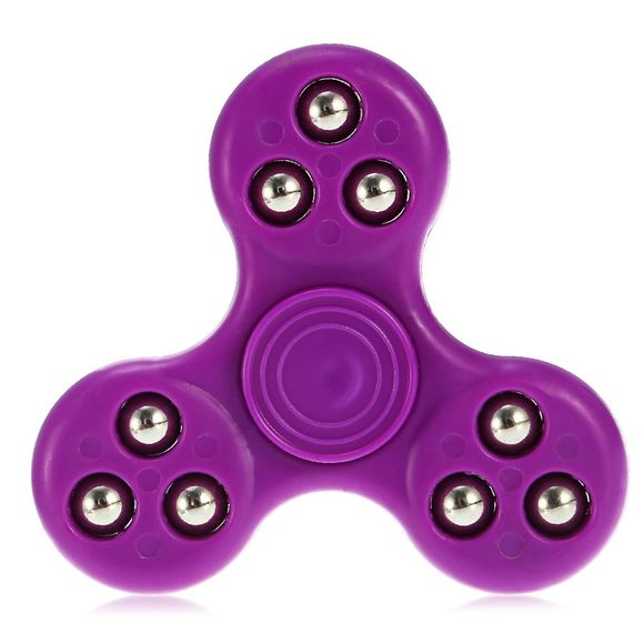 Hand Spinner Jouet de Soulagement du Stress avec Décor de Neuf Billes pour Le Col Blanc - Pourpre 