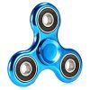 Hand Spinner Tri-aile Enduit de Galvanisation Jouet Spinner Adulte Produit de Soulagement du Stress - Bleu 