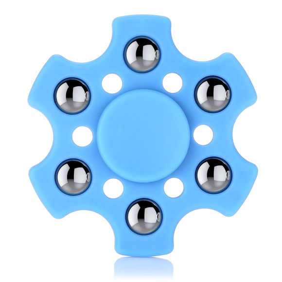 Gyro du Bout des Doigts Hexagonal en ABS Jouet de Décompression  pour Adulte - Bleu profond 