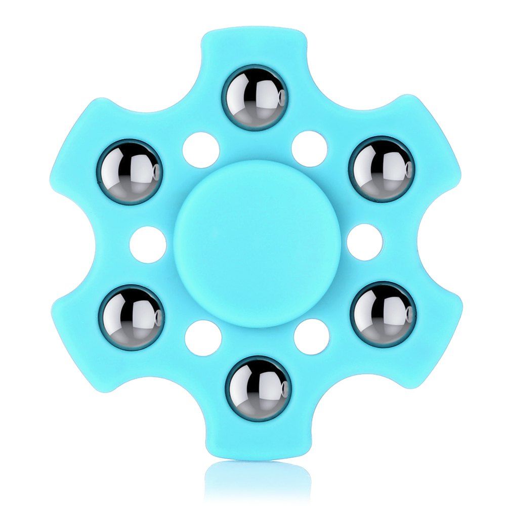 

Hexagon ABS Fidget Spinner with r188 Bearing Stress Relief Product Adult Fidgeting Toy, Light blue