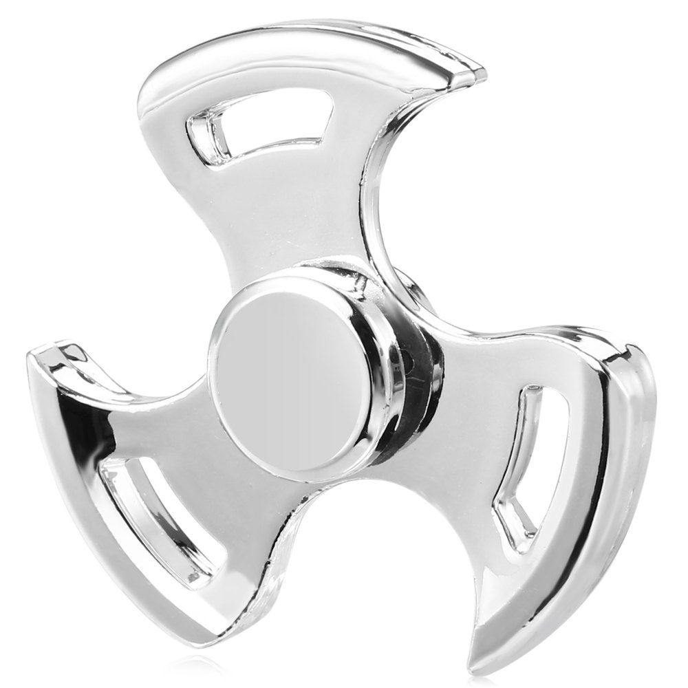

Three-leaf Spinning Blade ADHD Fidget Tri-spinner Zinc Alloy + R188 Stainless Steel Stress Relief Product Adult Fidgeting Toy, Silver