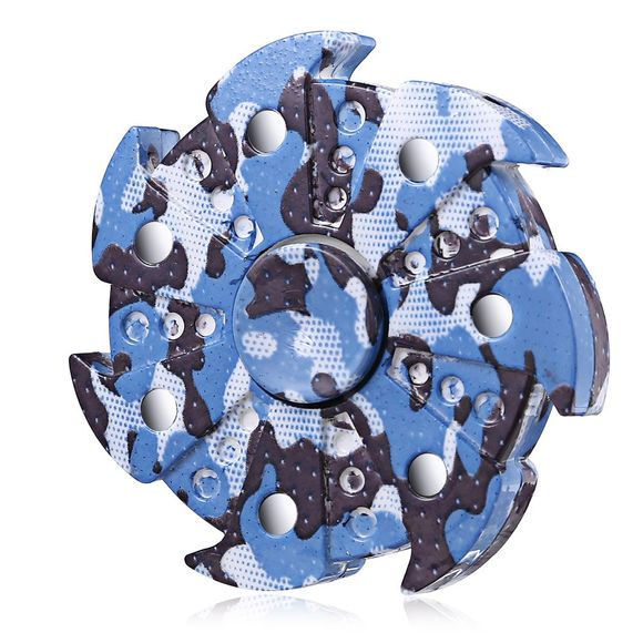 Fidget Spinner à 7-pales en Lame Spinner en Plastique Cadeau de Relaxation Amusant - Bleu Camouflage 