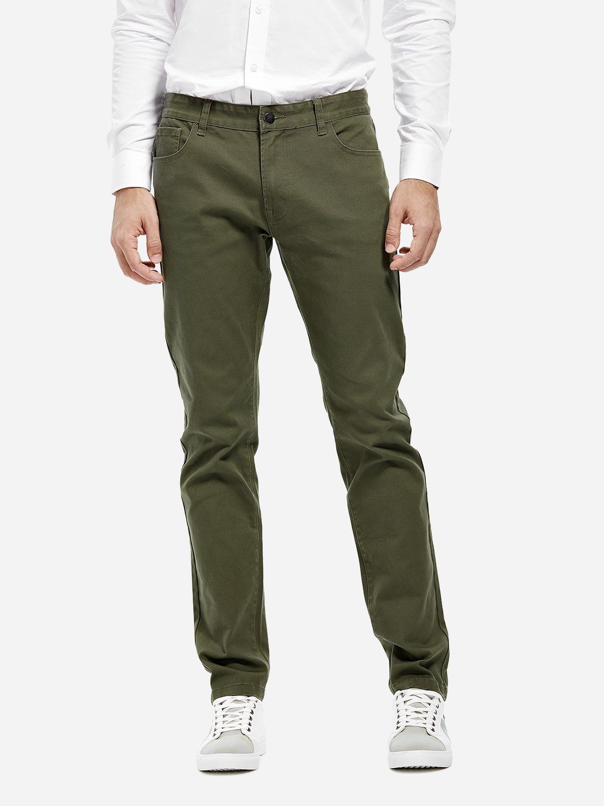 

ZAN.STYLE Stretch Knit Slim Fit Pants, Army green