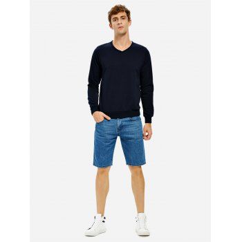 

ZAN.STYLE Long Sleeve V Neck Sweatshirt, Deep blue