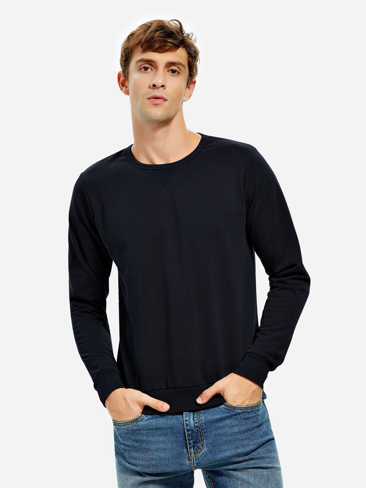 

ZAN.STYLE Crew Neck Sweatshirt, Deep blue