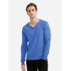 ZAN.STYLE V-neck Cotton Blend Knitwear - BLUE L