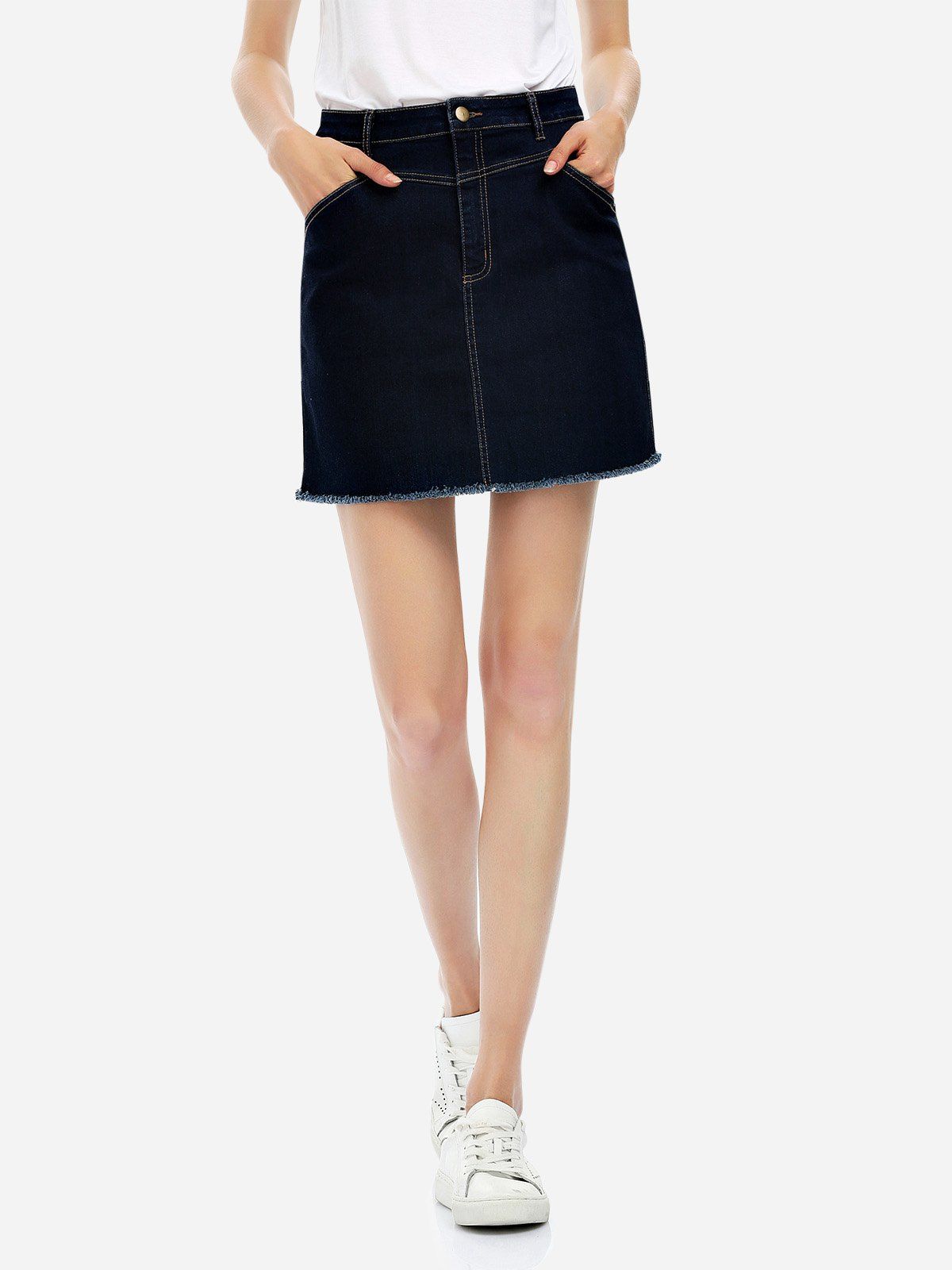 

ZAN.STYLE Women Cotton A Line Skirt, Blue