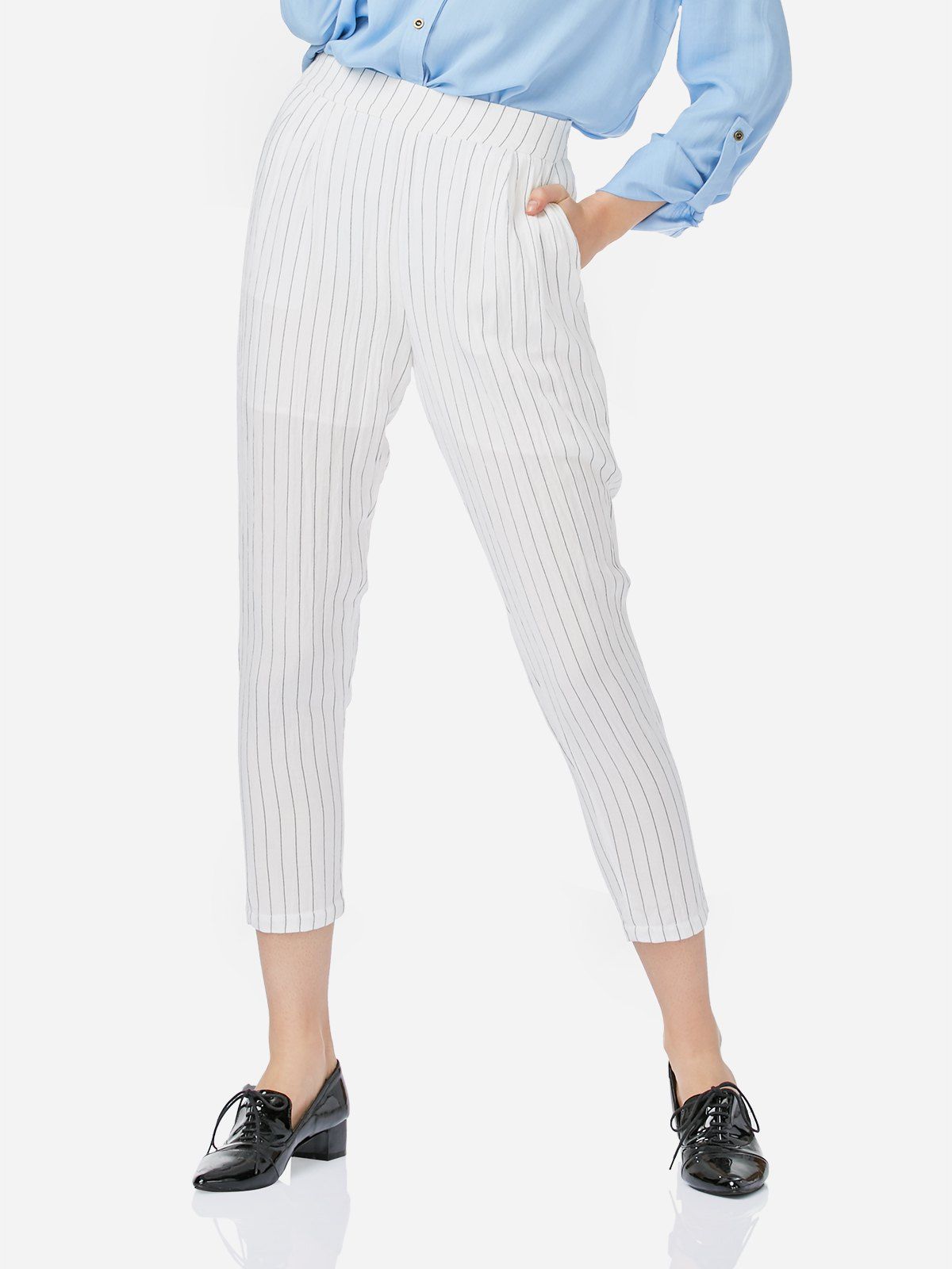 

ZAN.STYLE Ankle Length Pleated Pants, White