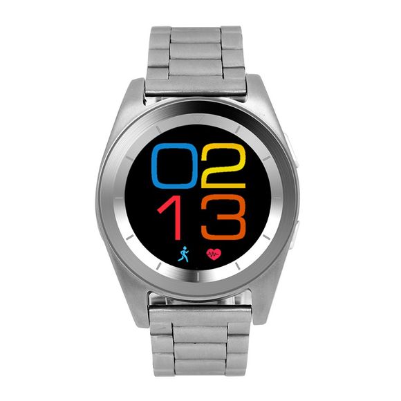 NO.1 G6 Bluetooth 4,0 Smartwatch Moniteur de Fréquence Cardiaque PSG - Argent STEEL BAND