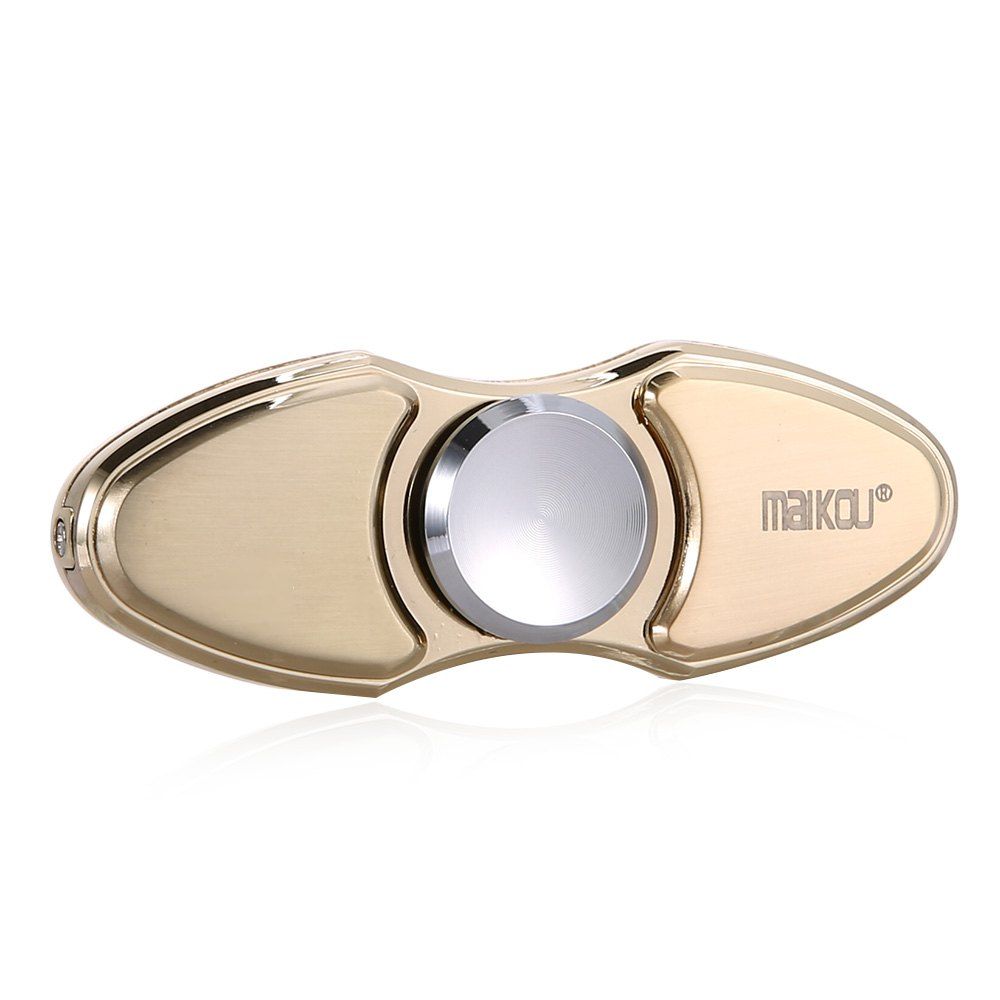 

Maikou Boat Shape Zinc Alloy Fidget Spinner Lighter with Auto Flashing LEDs Funny Stress Reliever Adult Fidgeting Toy, Golden