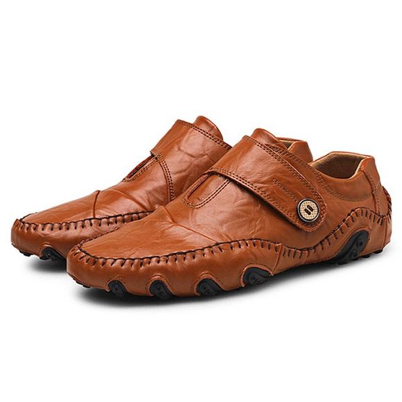 Chaussures en Cuir Véritable Semelles Souples en Caoutchouc - Brun 44