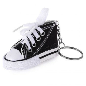 

Emulational Classical Canvas Shoes Modeling Key Chain Holder Decor for Bags, Black