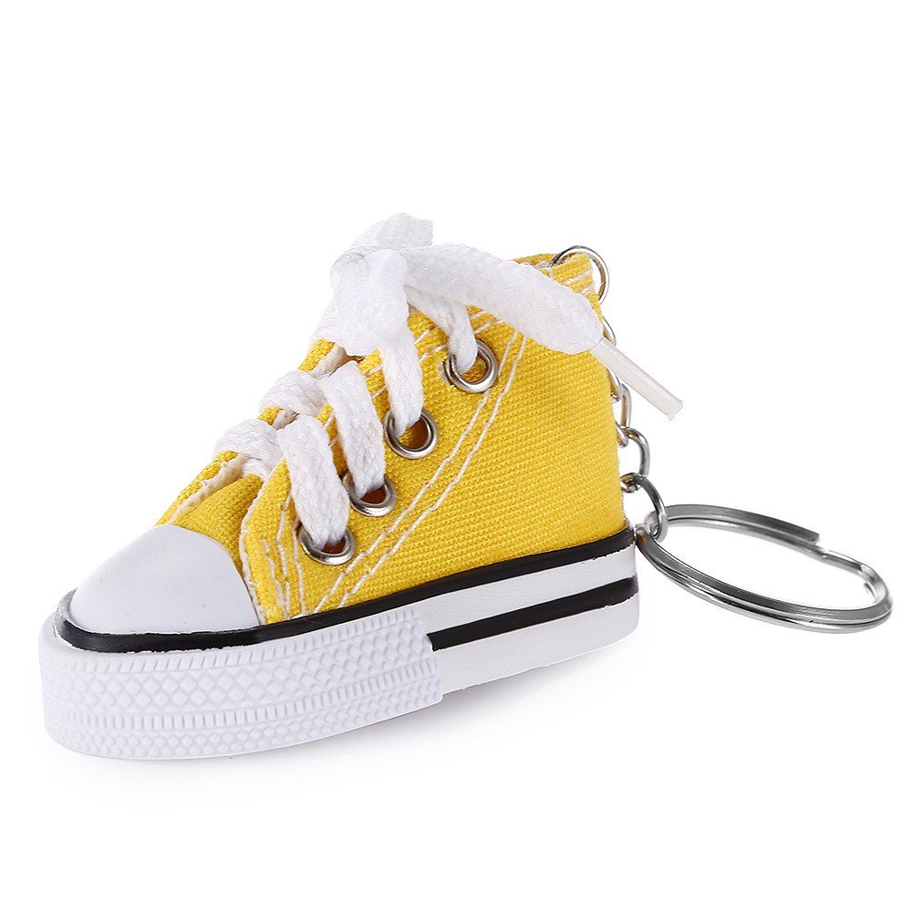 

Emulational Classical Canvas Shoes Modeling Key Chain Holder Decor for Bags, Yellow