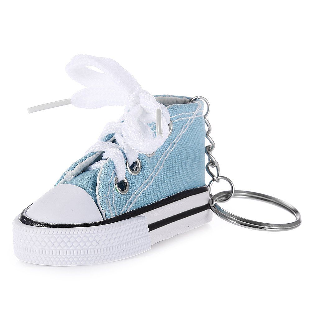 

Emulational Classical Canvas Shoes Modeling Key Chain Holder Decor for Bags, Light blue