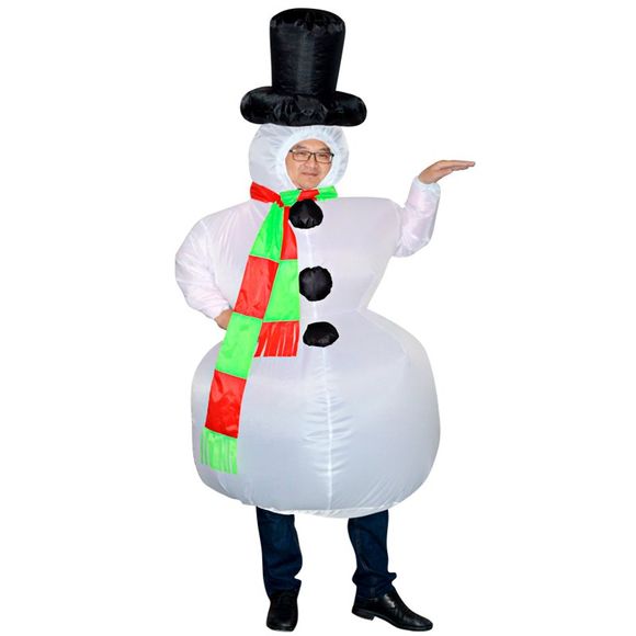 Creative Snowman Style Inflatable Polyester Novelty Fancy Dress - multicolore 