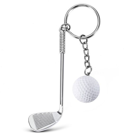 Porte-clés Mini Clubs de Golf Pendentif Créatif Style de Sport Populaire - Blanc 