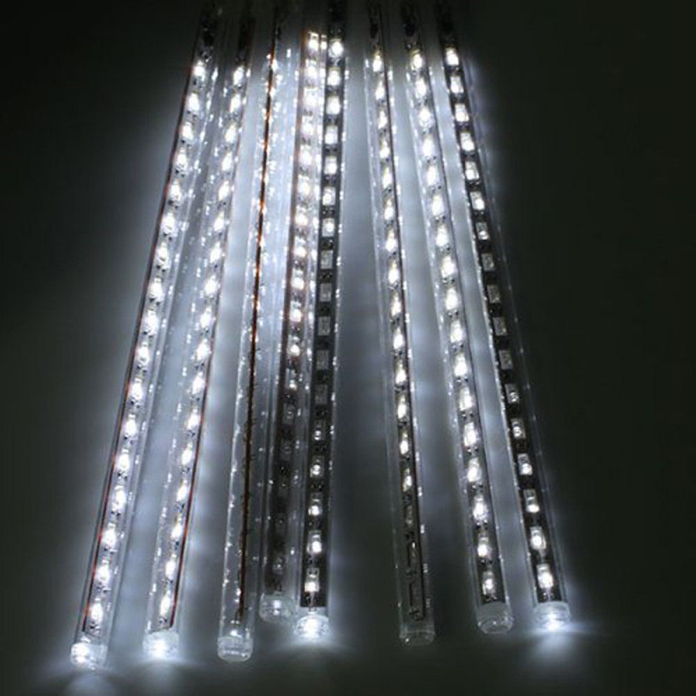 

30CM 8 Tubes Christmas LED Meteor Shower Rain Lights Snow Falling Raindrop Cascading Outdoor AC 110 - 240V, White light