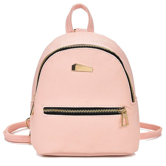 Cute Solid Color Mini Backpack for Women - PINK 