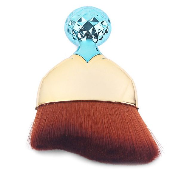 Pinceau de Maquillage de Pro Doux Outil Cosmétique de Base de Poudre de Visage - d'or BROWN HAIR WITH ROUND HANDLE