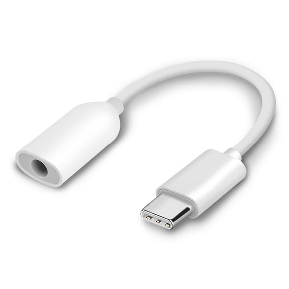 Original Xiaomi Câble USB Type-C vers Jack Audio de 3,5mm pour Xiaomi Note 7 / Oneplus 6 / Samsung Galaxy S9 Note 8 9 - Blanc 