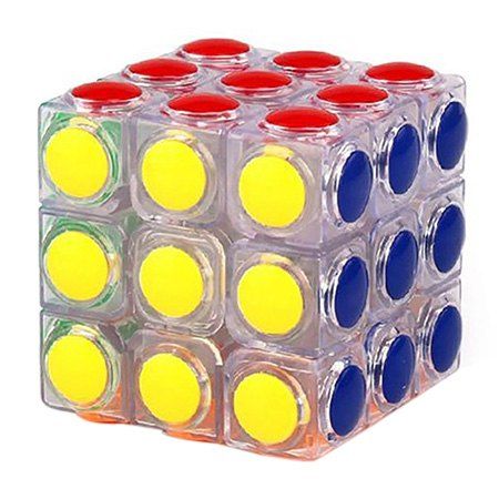 YJ 60mm 3 x 3 x 3 Jouet de Puzzle de Cube Magique Bombé Coloré de Vitesse - Travers Blanc 