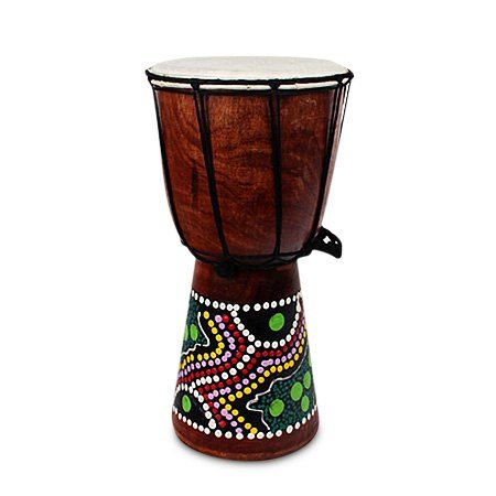 6 pouces Instrument de Musique Tambour Africain Peint de la Main - coloré 