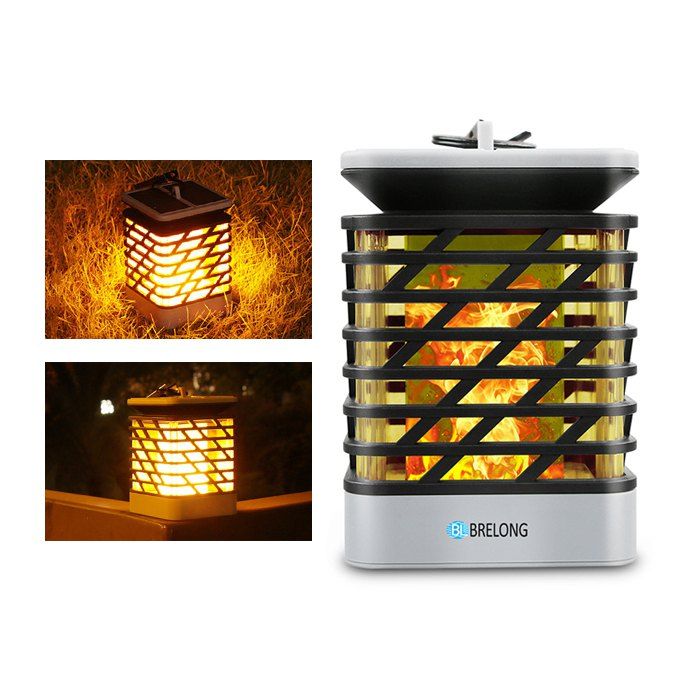 

BRELONG LED Solar Garden Lamp Flame Light, Black