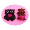 Moules de chocolat de fondant de silicone de style d'ours de Facemile DIY pour la décoration de gâteau - Rose 