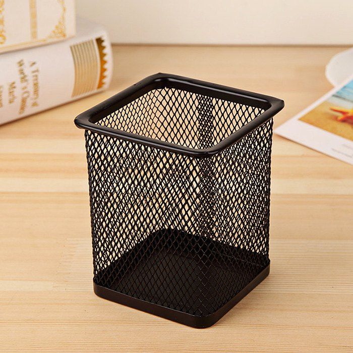 

WUIBN Trendy Pen Pencil Holder Container Organizer for Office School, Black