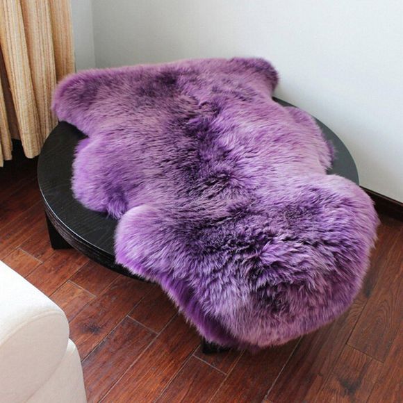 Lavable en peau de mouton Faux Tapis Fourrure Souple Chaise Housse de siège Tapis Tapis - Pourpre 