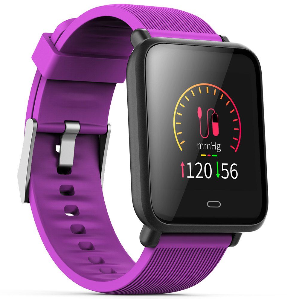 

Q9 Colorful Screen Waterproof Sports Smart Watch for Android / iOS with Heart Rate Monitor Blood Pressure Functions, Purple