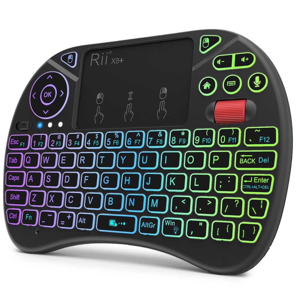 

Rii X8 Plus 2.4GHz Wireless Air Mouse Keyboard with Touchpad, Black