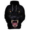 Sweat à capuche imprimé numérique 3D Léopard Head - Noir S