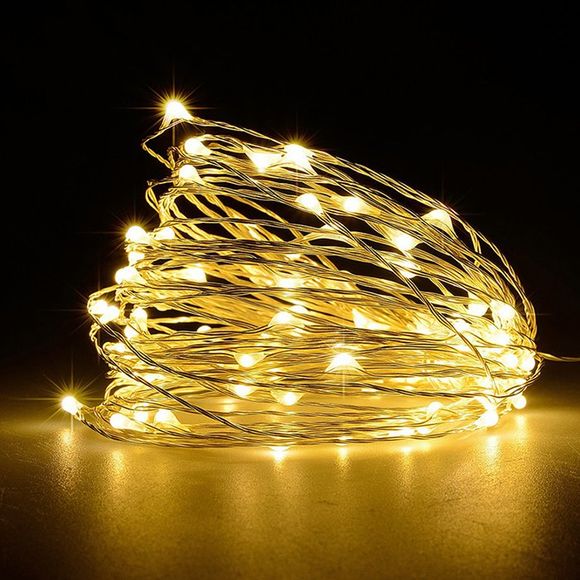 USB 10m 100 lanterne de Noël étanche 5V - guirlande lumineuse décorative Silver Line - Blanc Chaud 