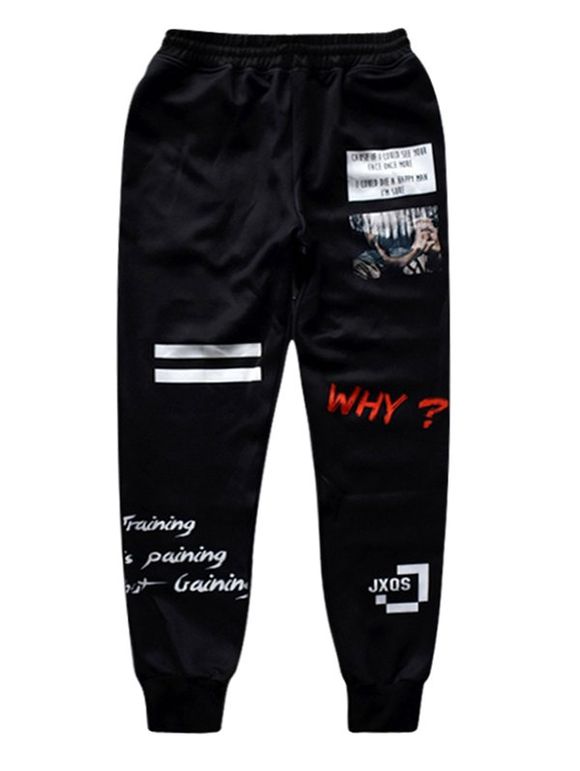 chaolongjushang leggings de style printemps jogging pantalons pour hommes - Noir S