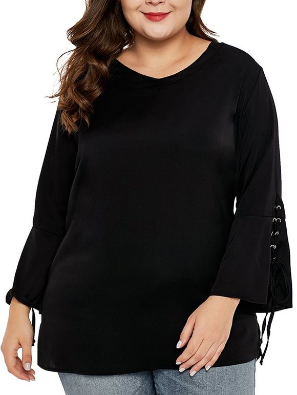 T-shirt à manches longues pour femmes Spring - Noir 3XL
